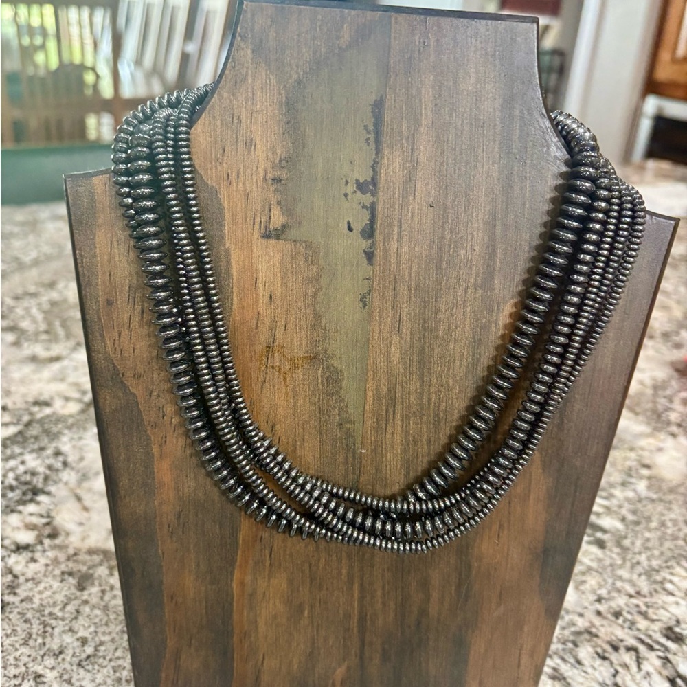Carlisle Black Beaded 5 Strand Necklace. 18” long.  Classy.